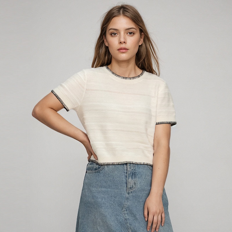 Women T-Shirt Sweaters Spring White Short Sweaters Custom – Women Sweater and Bamboo Sweater price