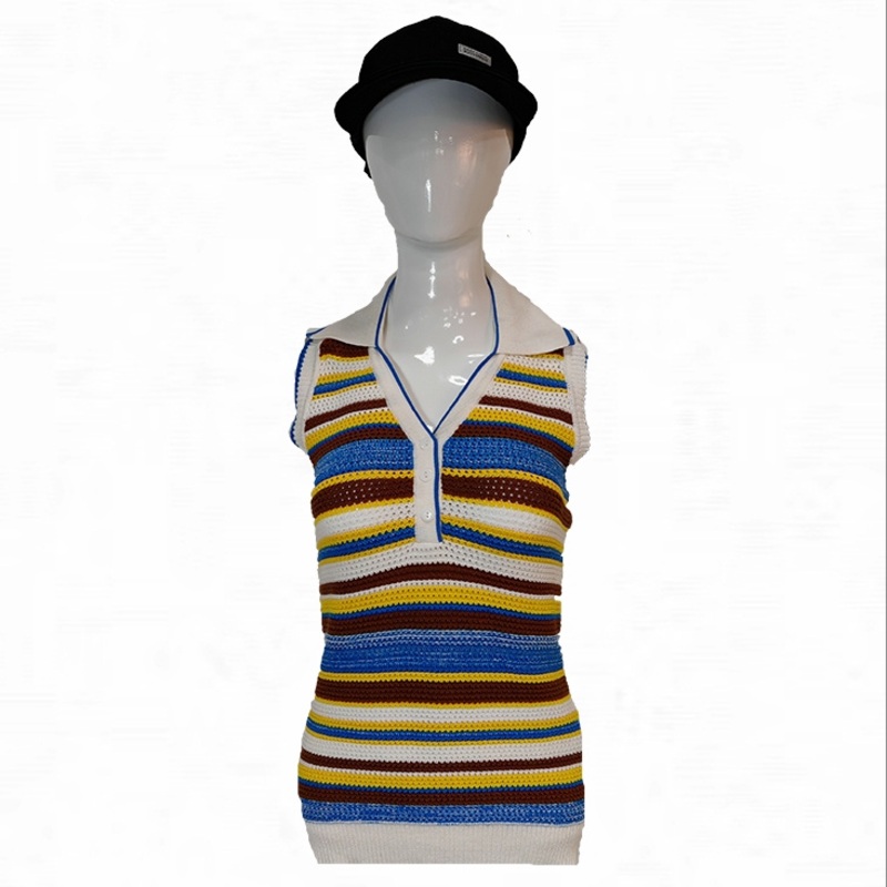 Womens Summer Striped Knit V-Neck Backless Sexy Vest Womens Strapless – Tank Top and Vest Womens price|Fabric