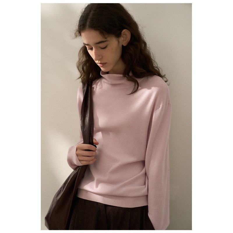 Wool Blend Turtleneck Loose-Fitting Sweater – Pants and Trousers price