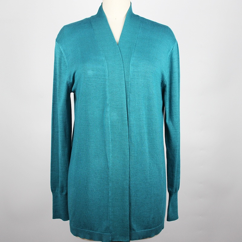 Classic Cardigan Petrol Colour Ladies Knitted Cardigan Women Knitting Long Sleeve Sweater – Sweater and Ladies Sweater price