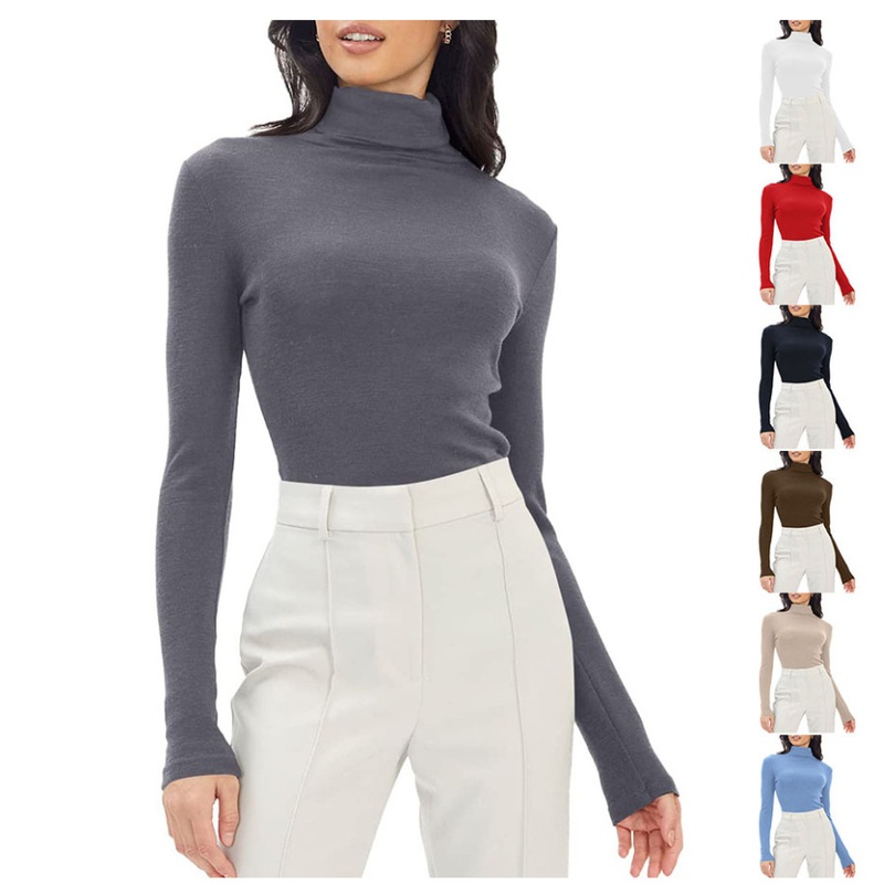 Custom Long Sleeve Streetwear Turtleneck Slim Fit Soft Winter Women Sweater – Womens Pullover Sweater and Womens Cardigan Sweater price
