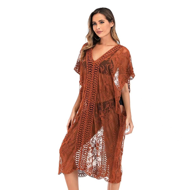 Custom Wholesale Available Various Colors Sexy V Neck Lace Beach Dress – Women Dress and Summer Dress price