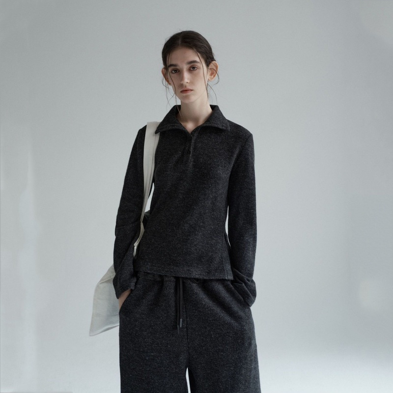 Factory Customization Cozy Thickened Womens Half Turtleneck Sweater for Autumn and Winter – Drawstring V-Neck Sweater Top and Hollow Knitwear Sweater Top price