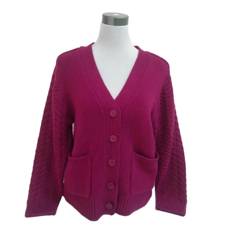 Factory Manufacture Wholesale Wool Cardigan High Quality Chunky Knitted Sweater Cable Knitting Red Rose Wool Cardigans – Cable Knitting Red Rose Wool Cardigans and Wholesale Wool Cardigan price