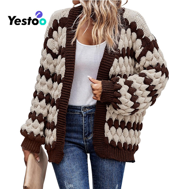 Fall Womens Lantern Sleeve Cardigan Open Front Striped Knit – Lantern Sleeve Cardigan and Open Front Cardigan price