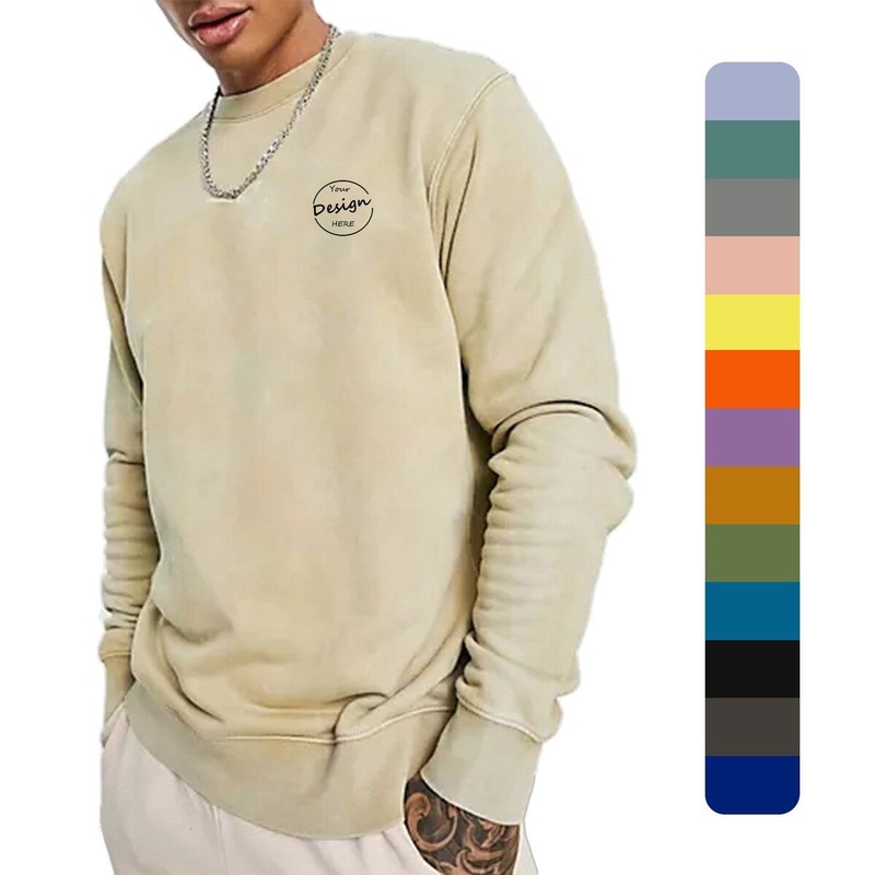 Luxury Solid Color Wholesale Running Training Trendy Plain Sportswear Wholesale Casual Custom Crewneck Sweatshirt Men – Plain Crewneck Sweatshirt and Custom Sweatshirt price