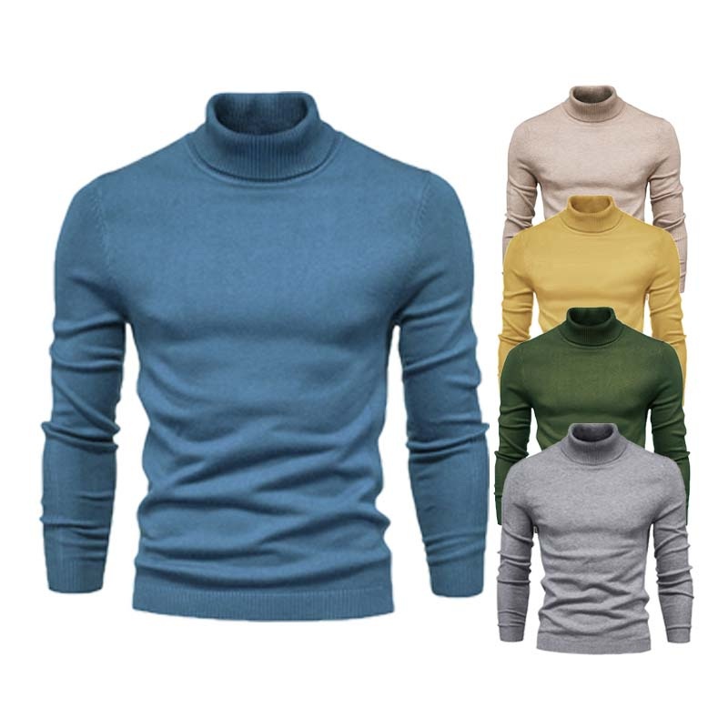 Men Sweater Custom Winter Casual Turtleneck Men Solid Knitted Pullover Sweater – Sweater and Men Sweater price
