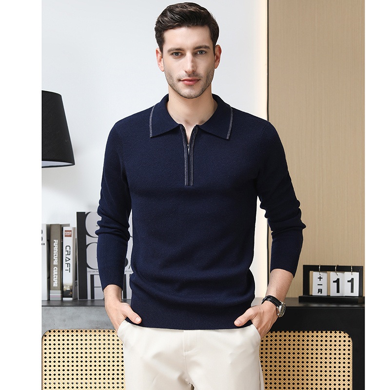 Mens 100% Wool Half-Zip Cardigan – Long Sleeve Thermal Winter Knitwear, Casual & Business Pullover for Layering & Outdoor – Mens Half-Zip Wool Cardigan and Wool Thermal Sweaters price|Shanghai, China