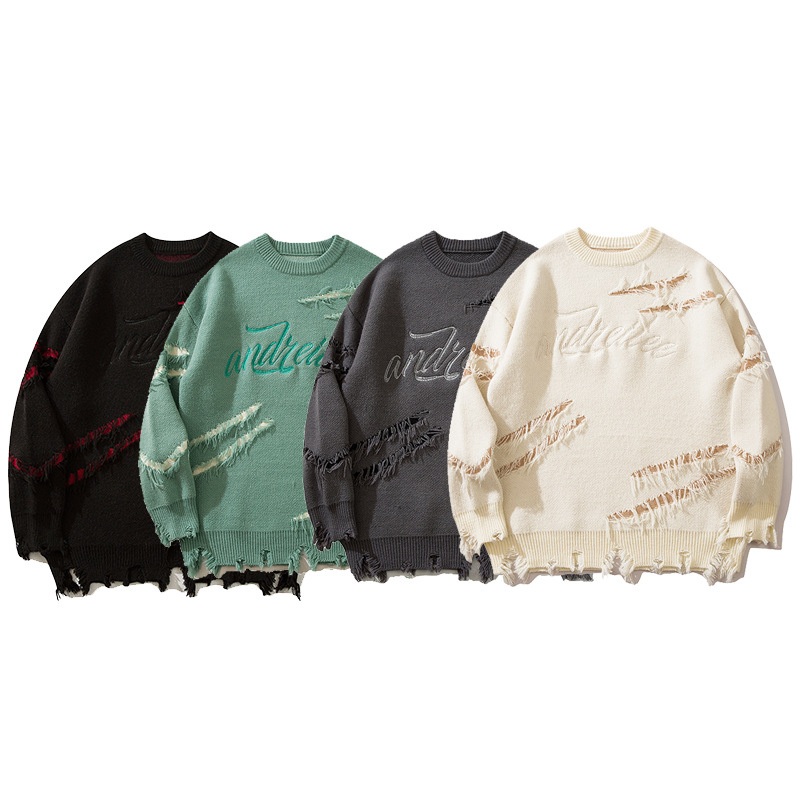 Mens Distressed Fringe Knitting Sweater – Sweater and Button V Neck Sweater price|<span style="color:|000000;"><span><span><span>S-XL