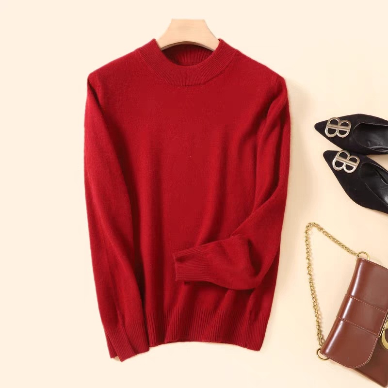 Ribbed Classic Style in Multi-Color Women, Cashmere Round Neck Thickened Long Sleeve Sweater – Women Sweater High Neck and High Neck Women Sweater price