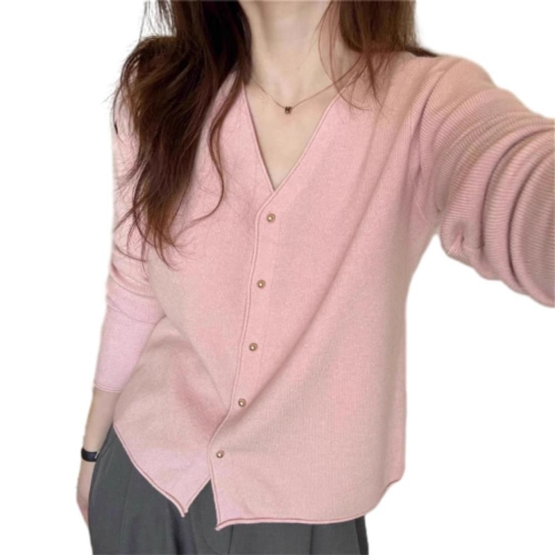 Wholesale Bestselling Korean Instagram Style Womens V-Neck Loose Slim-Fit Cardigan Sweater – Sweater and Knitted Sweater price