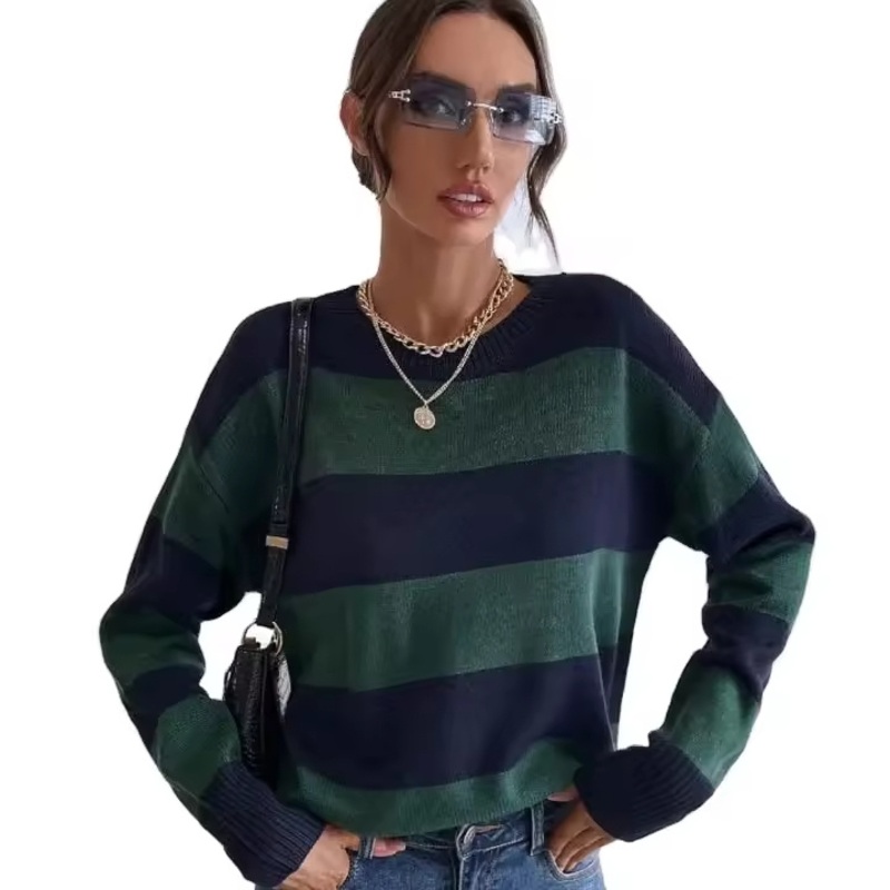 Winter Pullover Long Sleeved Casual Contrasting Sweater – Womens Sweater and Sweater price