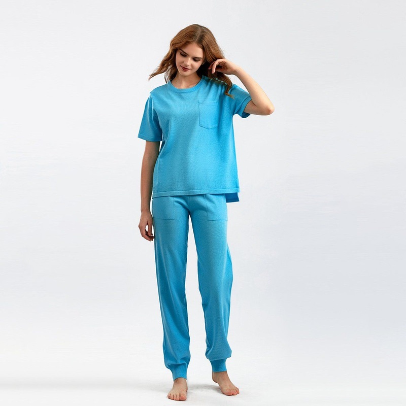 Womens Casual Fashion Suit Harem Pants Solid Color Pocket Knitted Sports Sweater – Daily Clothes and Basic Garments price