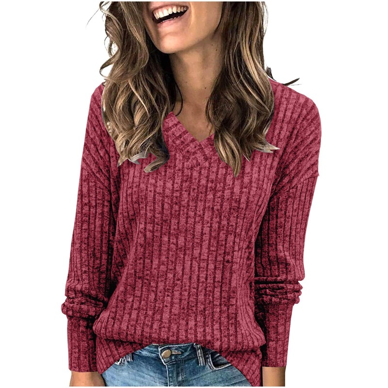 2025 Custom Autumn/Winter Fashion Loose Trend Casual Everyday Street V Neck Plus Size Sweater – Womens Pullover Sweater and Womens Cardigan Sweater price