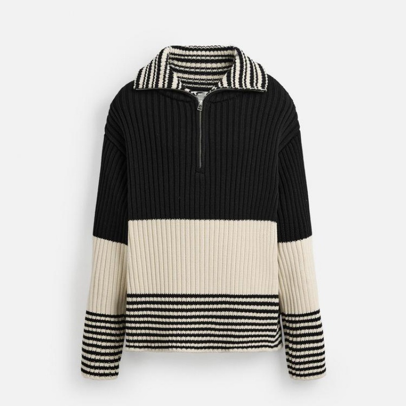 Custom Knitted Sweater Autumn/Winter Color Contrast Striped Zipper Pullover Sweater for Men – Jacquard Knit Sweater and Christmas Sweater with Lights price