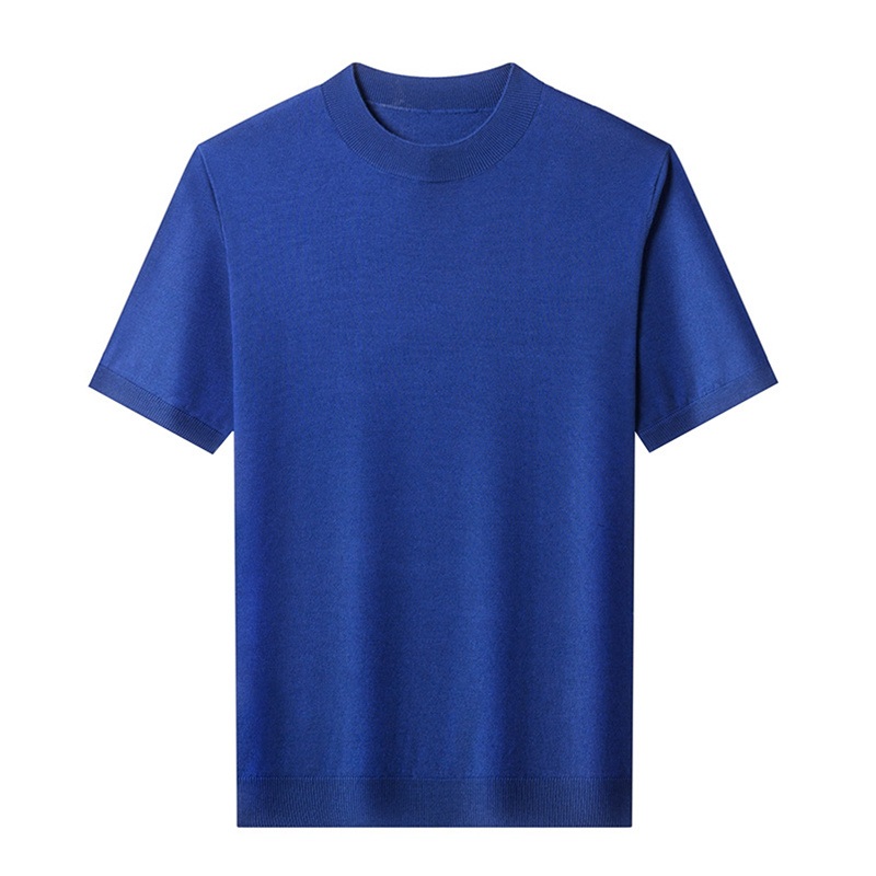 Custom Knitting Short Sleeved Men Sweater Solid Color Pullover Crewneck Summer Knitwear – Mens Knitted Sweaters and Knitwear Men price