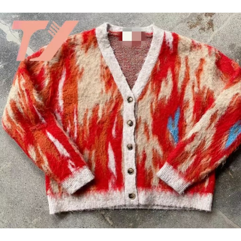 Custom OEM & ODM Mohair Men Knitted Sweater Fuzzy Long Sleeve Knitwear Winter Cardigan Knit Custom Men Mohair Sweater – Men Mohair Sweater and Mohair Men Knitted Sweater price
