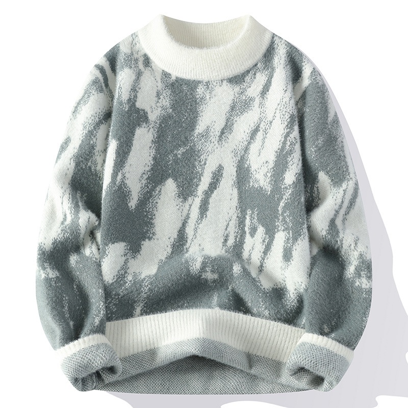 Custom Printing Black Color O Neck Flower Logo Jacquard Pullover Thick Winter Knitwear Men S Knitted Sweaterstreet Style for Men – Comfy Blanket Sweater and Blank Knit Sweater price|Shanghai, China