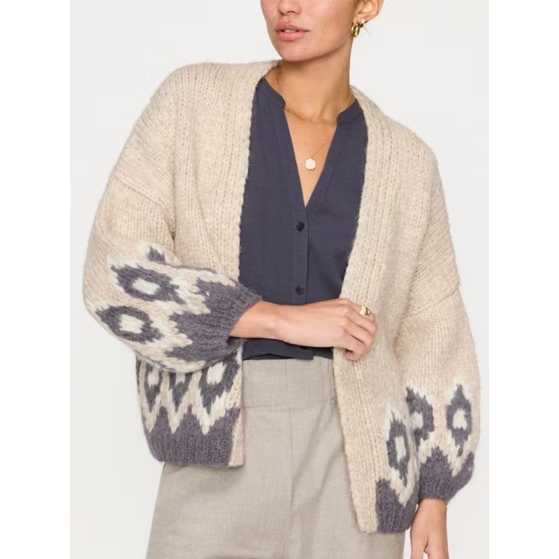 Fashion Crochet Womens Cardigan Knitted Sweater Clothes with Jacquard Design – Clothes and Fashion Women Clothes price