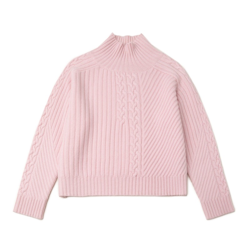 Fashionable Half Stand Collar Pure Cashmere Pullover Sweater for Women – Cashmere Sweater and Fashionable Sweater price
