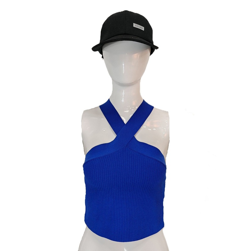 Hot Selling Casual Street Style Womens Knitted Halter Tank Top Solid Color Backless Sleeveless Vest for a Comfortable – Women Tank Tops and Sleeveless Vest price|Fabric