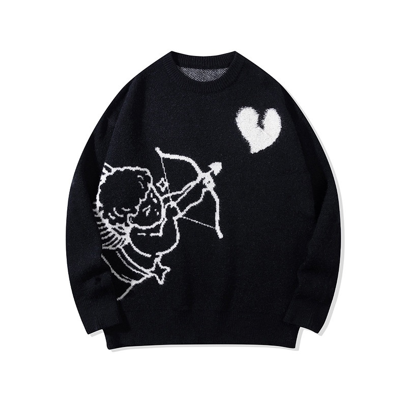 Jacquard Cartoon Design Knit Sweater 2024 Winter Crew Neck Men Pullover Sweater – Men Pullover Sweater and Jacquard Cartoon Design Knit Sweater price
