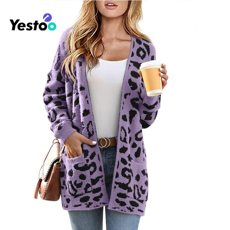 Leopard Print Open Front Cardigan with Pockets – Leopard Print Cardigan and Open Front Cardigan price
