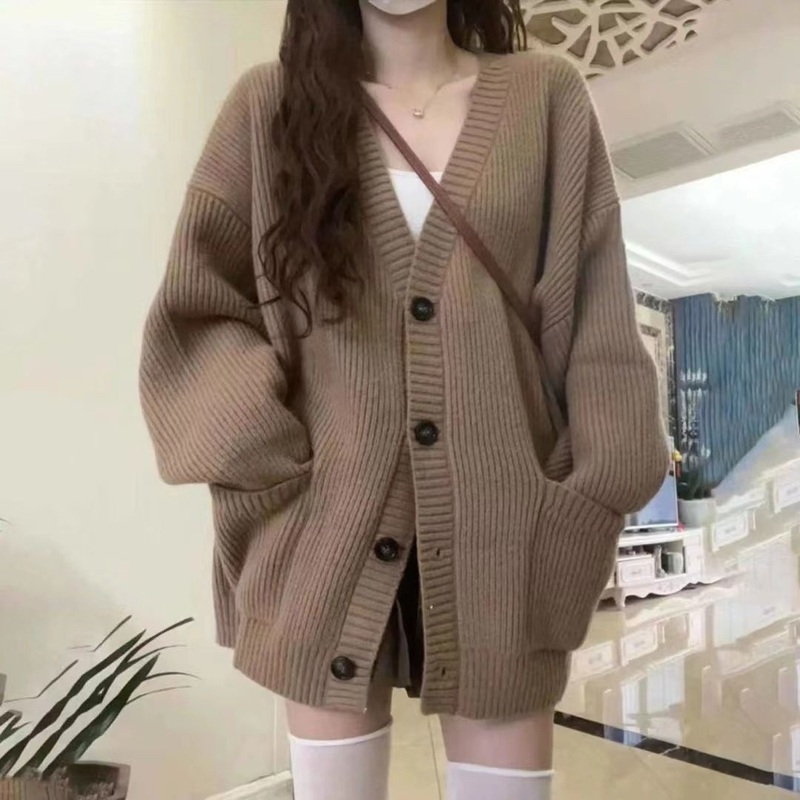 Loose Casual Sweaters Short Knit Top Womens Cardigan Thin Spring Long Sleeve Shawl Jacket Women Knitted Cardigan – Custom Knitted Cardigan and Women Cardigan Coat price