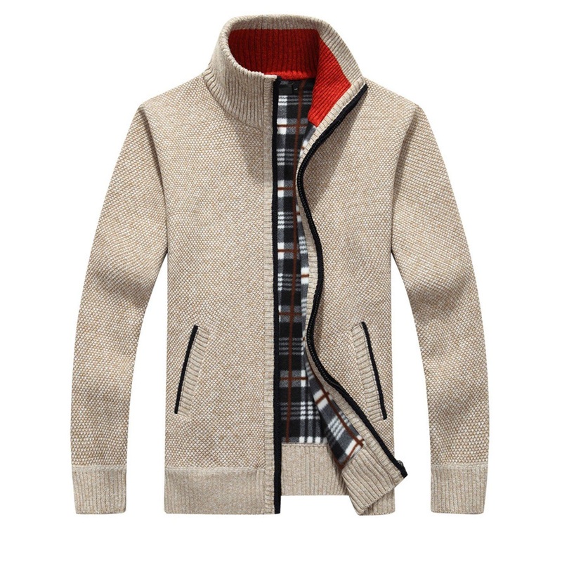Mens Casual Slim Full Zip Thick Knitted Cardigan Sweaters with Pockets – Men Sweater and Cardigan Sweaters price