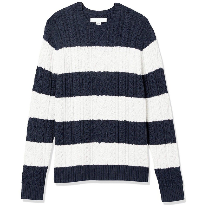 OEM Factory Customized Mens Long-Sleeve 100% Cotton Fisherman Cable Crewneck Striped Sweaters – Sweaters and Mens Sweater price