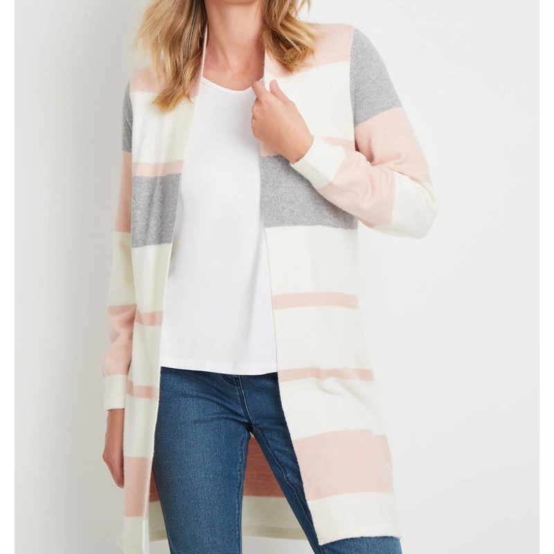 Soft Touch Pastel Striped Cozy Color-Block Sweater Knit Cardigan – Custom and Dress price