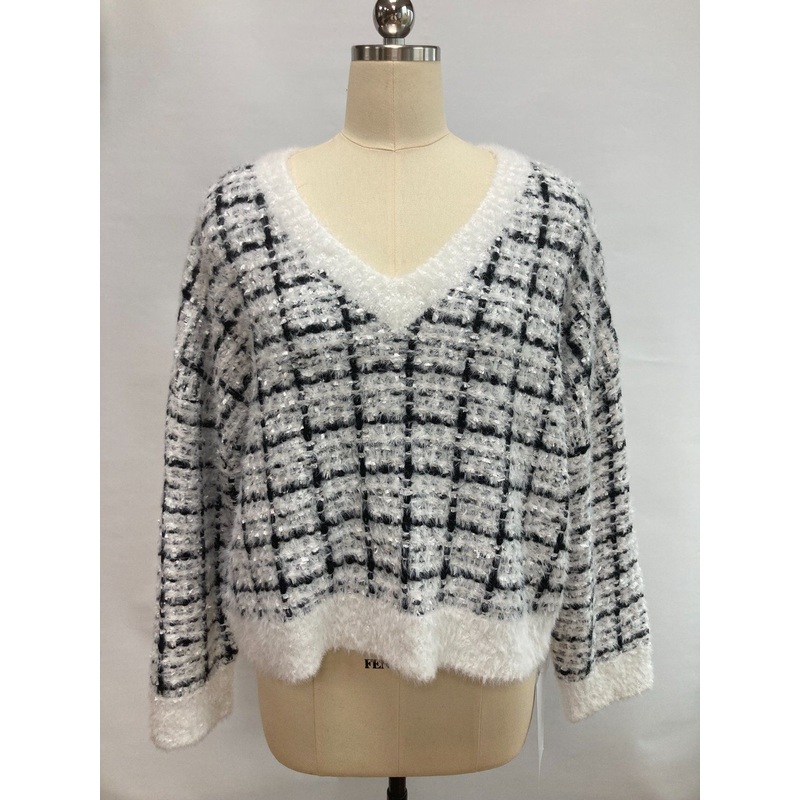 V-Neck Loose Thick Pullover Sweater Women Outerwear Long-Sleeved Knitted Sweater – Lady Clothes and Fashion Sweater price