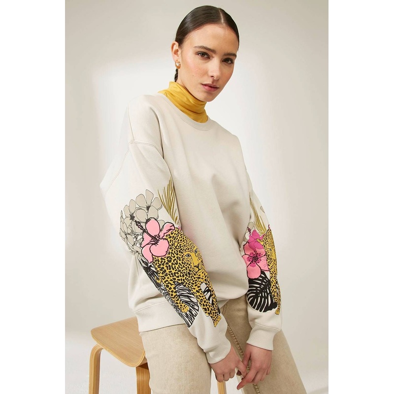 Women Pullover Leopard Embroidery Sweatshirts Top – Pullover and Sweatershirts price