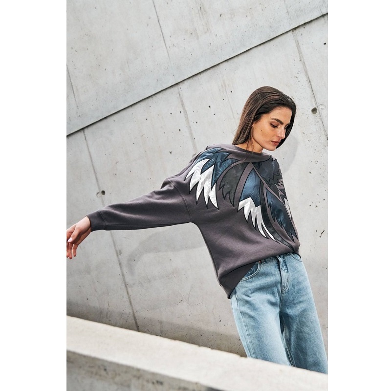Women Pullover Patch Embroidery Sweatshirts – Pullover and Sweatershirts price