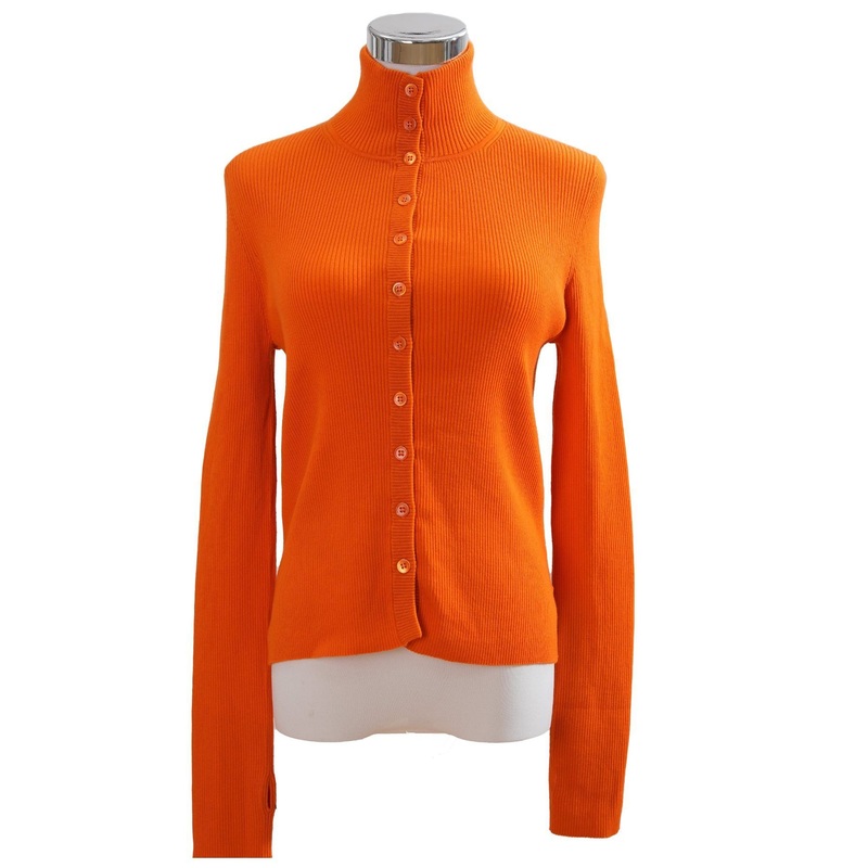 Womens 331g Shock Orange Merino Wool Turtleneck Cardigan – Winter Layer – Cardigan Sweater and Womens Sweater price