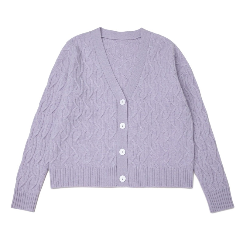 Comfortable Premium Pure Cashmere Sweater Women Cable Cardigan Timeless V Neck W Buttons Knitwear – Cashmere Sweater and Cashmere Sweater Knitwear price