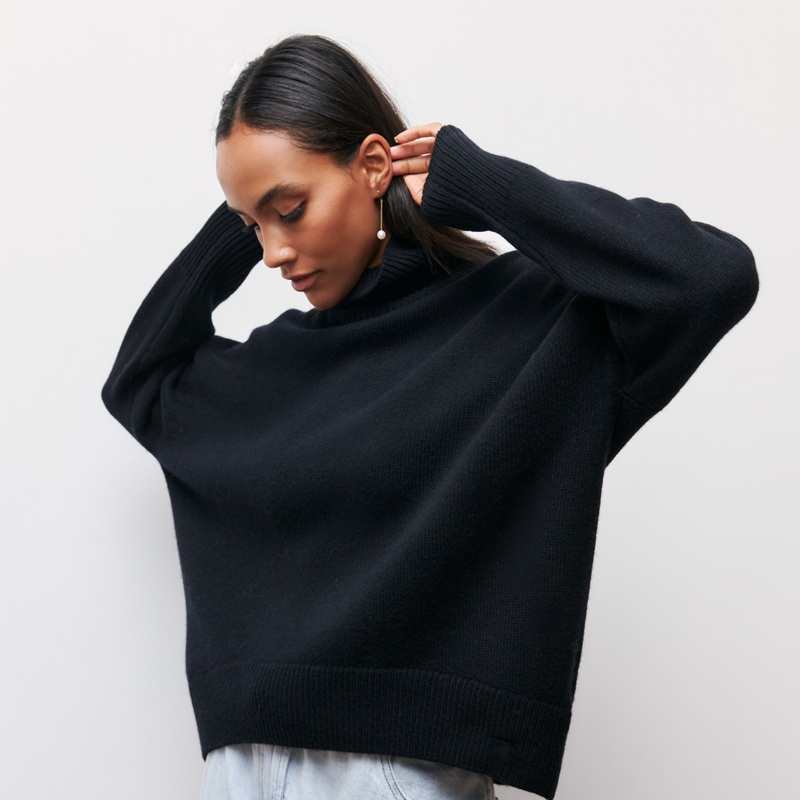 Cozy Oversized Viscose Fiber Turtleneck Sweater with Ribbed Texture, Viscose Fiber Turtleneck Sweater with Stylish Ribbed Design, No MOQ – Cozy Turtleneck and Oversized Turtleneck price