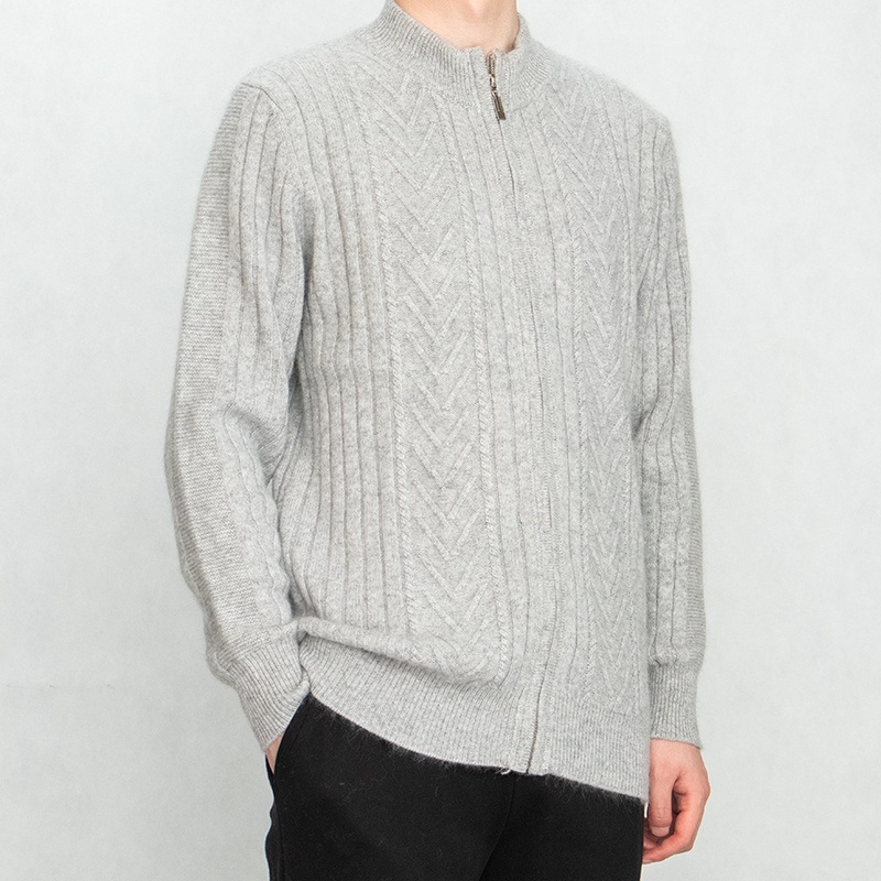 Fashion 100% Wool Mens Cardigan Sweater Custom Knitted Zipper Sweater for Men – Knit Sweater and Zipper Sweater for Men price