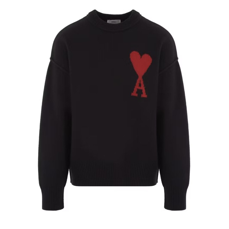 Luxury 1:1 Ami Paris Winter Pullover Oversized Plus Size Cashmere Merino Wool Woolen Mohair Knitted Cardigan Mens Boys Male Ladies Girls Womens Mujer Sweaters – Pure Cotton Sweater and Knitting Shirt Pullover Mens Sweater price