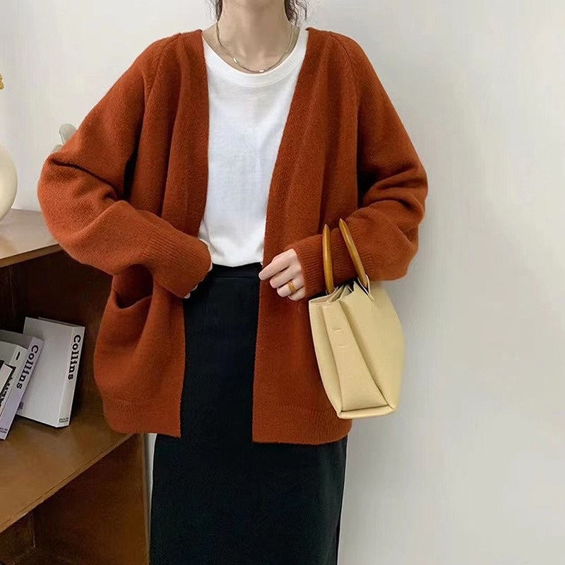 Nnr Solid Cable Knit V Neck Button Through Womens MIDI Cardigan Sweater for Lady – Sweater and Women Sweater price