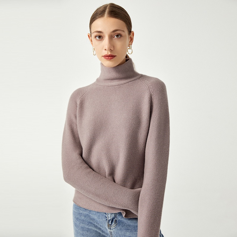 OEM Custom Cashmere Long Sleeve Turtleneck Winter Short Women Pullover Sweater – Woman Sweater Cashmere and Women Winter Sweaters price