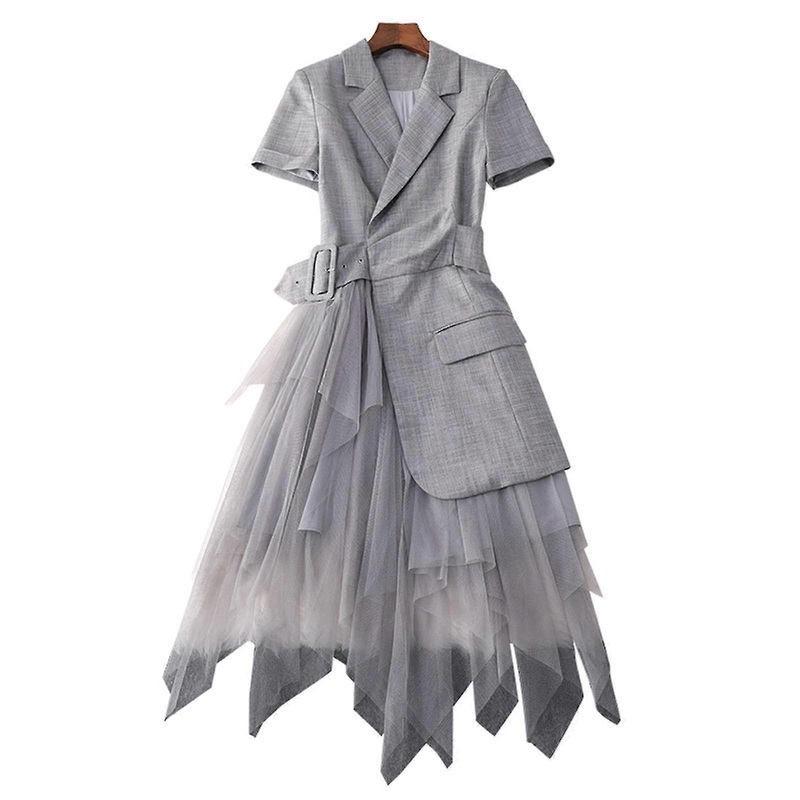 Women\’s Suit Neck Mesh Dress High Waisted Patchwork Dress Daily Outfit Exquisite Gift For Ladies Birthday | Fruugo SG
